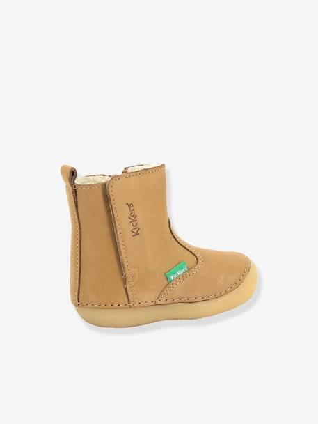 Leren laarzen Socool Cho KICKERS® 1e stappen voor jongensbaby's camelkleurig+marineblauw - vertbaudet enfant 