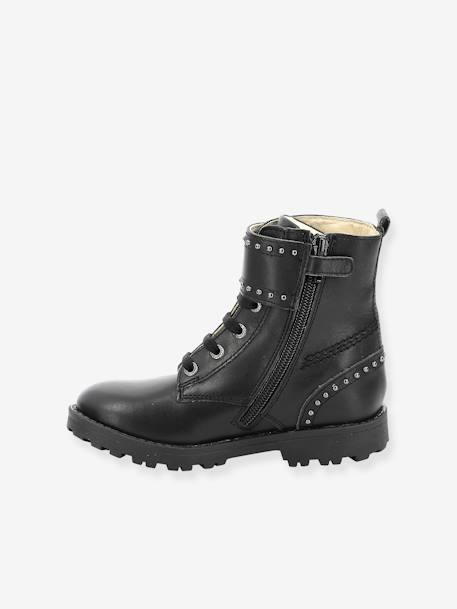 Leren meisjesboots Groorock KICKERS® zwart - vertbaudet enfant 