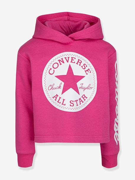 Chuck Patch Cropped Hoodie CONVERSE grijs+rozen - vertbaudet enfant 