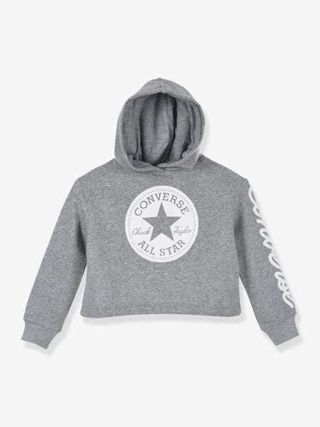 Chuck Patch Cropped Hoodie CONVERSE grijs+rozen - vertbaudet enfant 