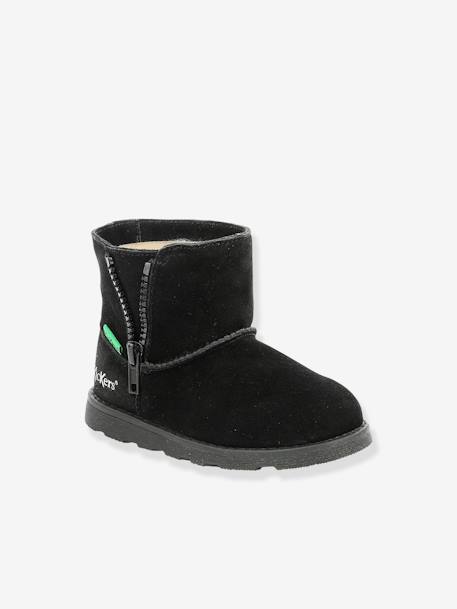 Leren meisjesboots Aldiza KICKERS® bruin+zwart - vertbaudet enfant 