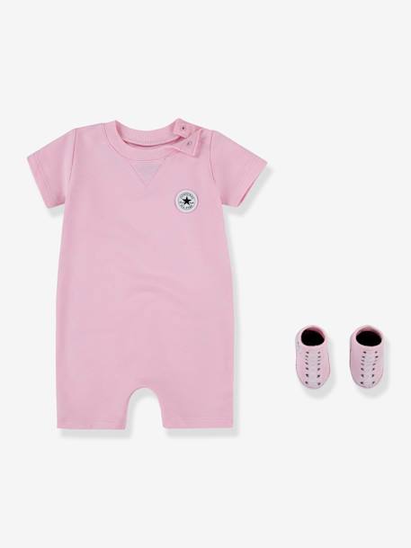 Set van 2 playsuits + sokken Lil Chuck CONVERSE grijs+rozen - vertbaudet enfant 