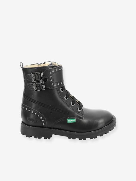 Leren meisjesboots Groorock KICKERS® zwart - vertbaudet enfant 