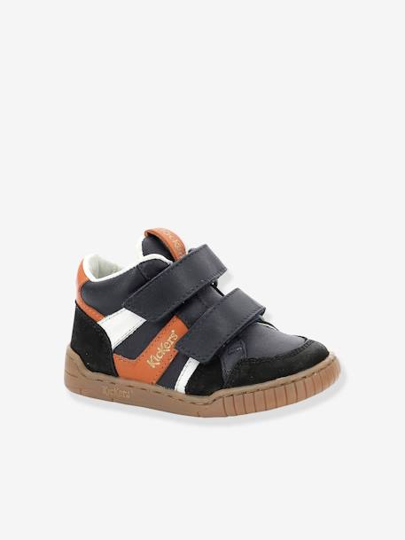 Sneakers voor jongens Wincky Vel KICKERS® blauw+zwart - vertbaudet enfant 