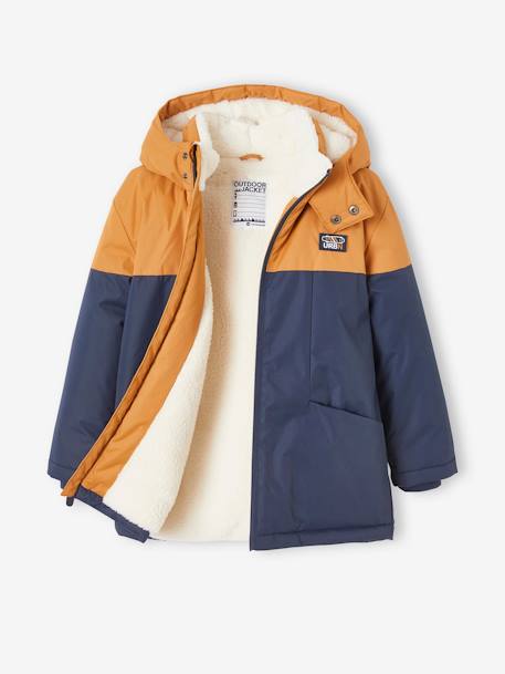 Technische parka met capuchon jongen ketelbruin - vertbaudet enfant 