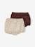 Set van 2 fluwelen bloomers voor babymeisjes Bordeauxrood/beige BOB - vertbaudet enfant 