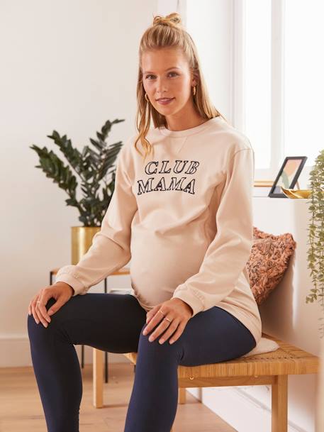 2-delige set homewear voor tijdens de zwangerschap en borstvoeding Beige / marineblauw - vertbaudet enfant 