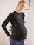 T-shirt van mesh met versiering zwangerschap en borstvoeding Beige - zie staal+Zwart - vertbaudet enfant 