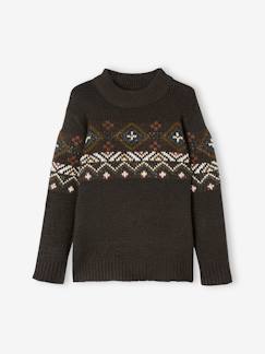 Jongens-Trui, vest, sweater-Trui-Jacquard jongenstrui in luchtig tricot