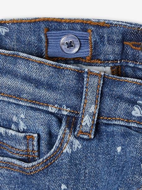 Rechte meisjesjeans met gebruikte details double stone+grijs - vertbaudet enfant 