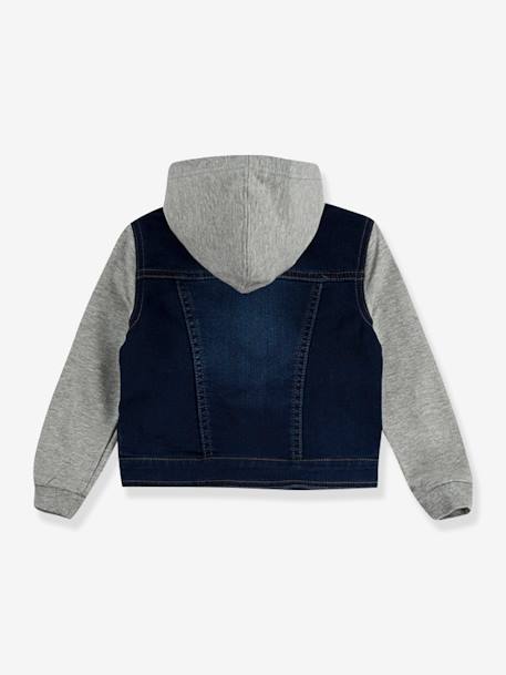 Jas in twee materialen met capuchon Levi's¨ jeansblauw - vertbaudet enfant 