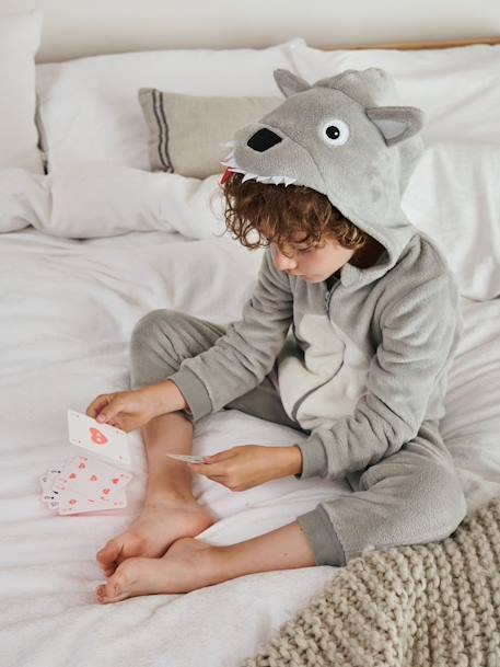 Pyjamapakje voor jongens wolf LICHTGRIJS - vertbaudet enfant 