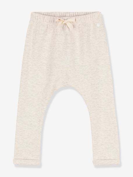 Baby broek van dikke jersey PETIT BATEAU gemêleerd beige - vertbaudet enfant 