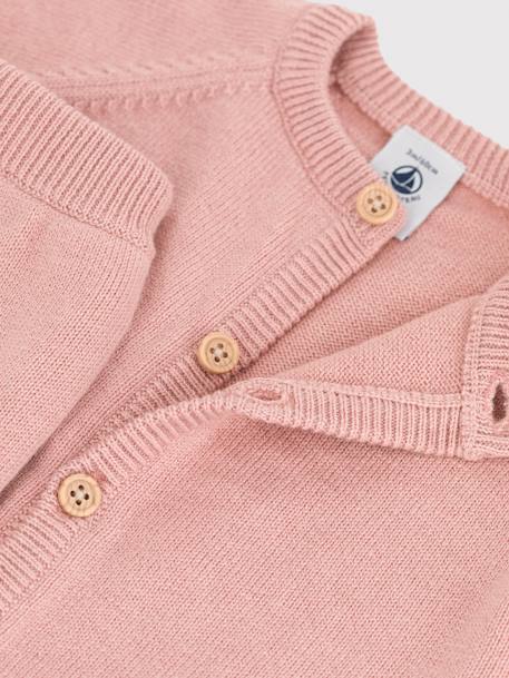 2-delige gebreide set voor baby in wol en katoen PETIT BATEAU rozen - vertbaudet enfant 