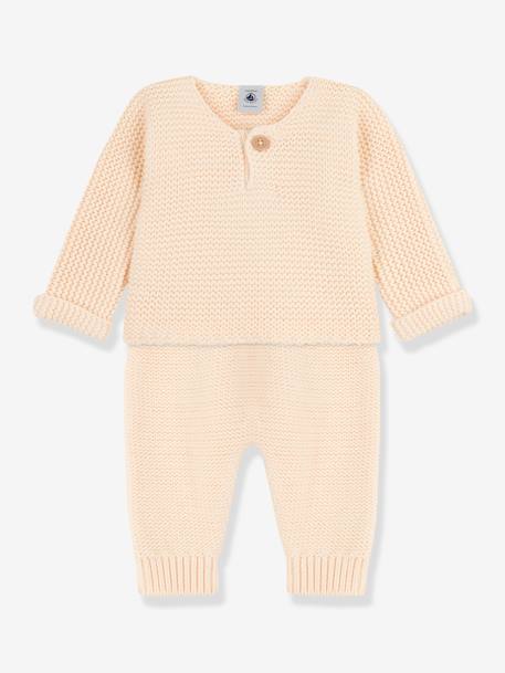 2-delige gebreide set in biologisch katoen PETIT BATEAU wit - vertbaudet enfant 