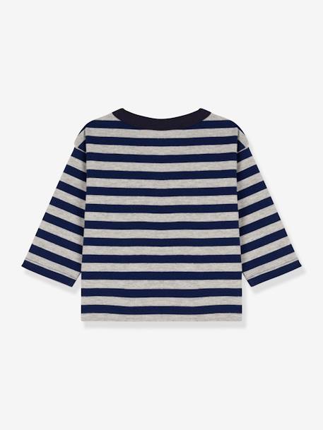 Katoenen baby-T-shirt met lange mouwen PETIT BATEAU blauw - vertbaudet enfant 