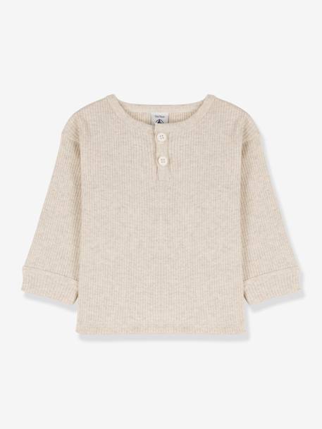 Babyshirt met lange mouwen PETIT BATEAU in biologisch katoen gemêleerd beige - vertbaudet enfant 