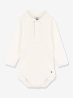 Baby-Body-Romper met lange mouwen en polokraag in biologisch katoen PETIT BATEAU