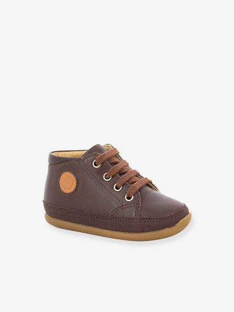 Bottines voor baby Cuzy Zip SHOO POM¨ chocoladebruin+marineblauw - vertbaudet enfant 