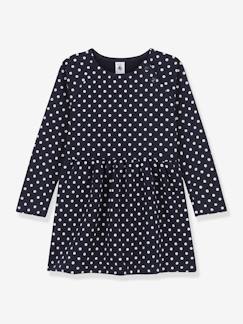 Kinderjurk met stippen en lange mouwen van fleece PETIT BATEAU  - vertbaudet enfant