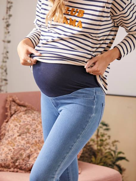 Naadloze zwangerschapstregging met jeanseffect GRIJS - cf swatch+Licht denim+Onbewerkt denim - vertbaudet enfant 