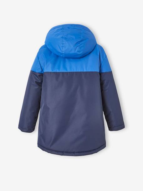 Technische parka met capuchon jongen ELEKTRISCH BLAUW+ketelbruin - vertbaudet enfant 