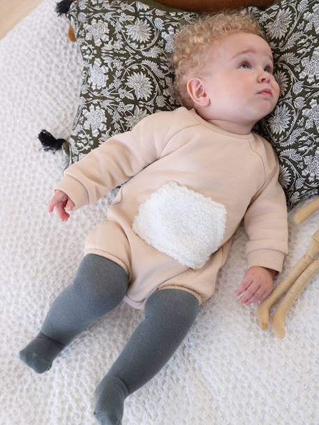 Babypyjama met lange mouwen zand - vertbaudet enfant 