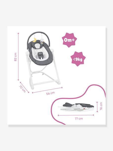 Hoge ligstoel BADABULLE Compact'Up Donkergrijs (Moonlight)+Lichtgrijs (Candy) - vertbaudet enfant 