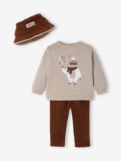 -3-delige set sweater + broek + muts baby