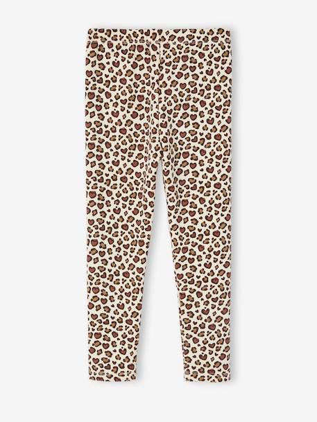 Meisjeslegging met fleecevoering Bruin met print - vertbaudet enfant 