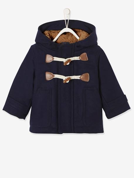 Dufflecoat voor baby met capuchon gechineerd grijs+inkt - vertbaudet enfant 