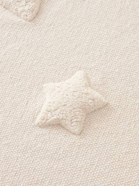 Rechthoekig tapijt met maan en sterren in reliëf Luna beige - vertbaudet enfant 