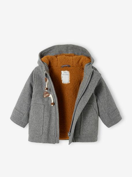 Dufflecoat voor baby met capuchon gechineerd grijs+inkt - vertbaudet enfant 