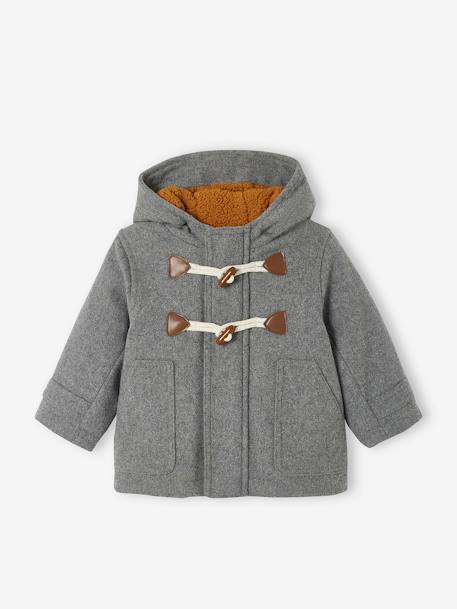 Dufflecoat voor baby met capuchon gechineerd grijs+inkt - vertbaudet enfant 