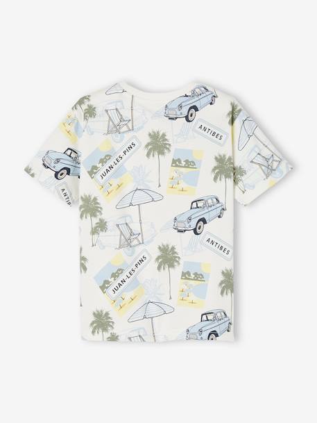 Jongens-T-shirt 'Juan les pins' wit, bedrukt - vertbaudet enfant 