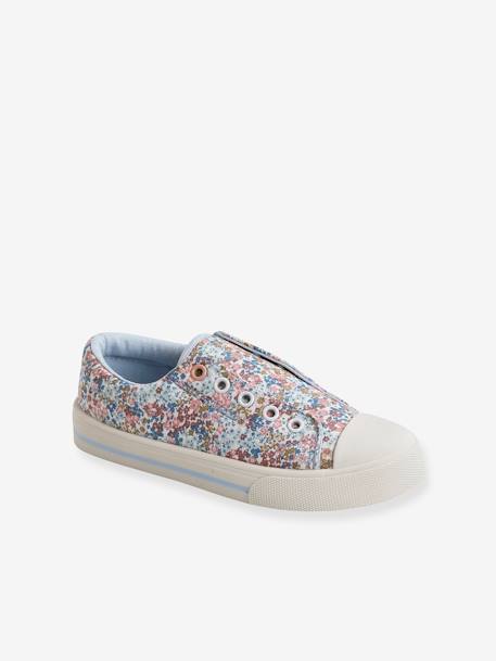 Stoffen elastische sneakers voor meisjes hemelsblauw+Kersenblauw - vertbaudet enfant 