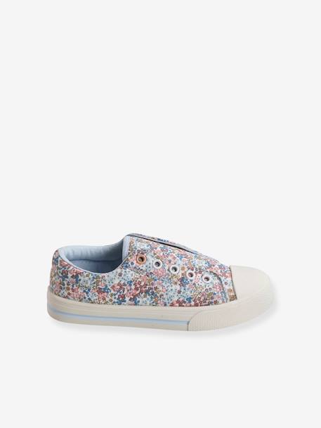 Stoffen elastische sneakers voor meisjes hemelsblauw+Kersenblauw - vertbaudet enfant 