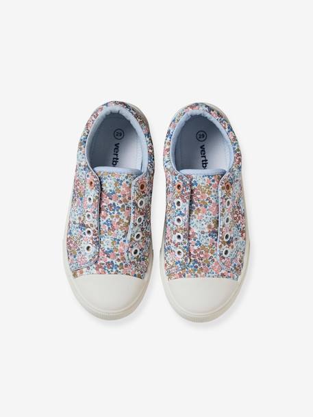 Stoffen elastische sneakers voor meisjes hemelsblauw+Kersenblauw - vertbaudet enfant 