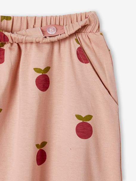 Lange meisjesrok met print azuurblauw+roze (poederkleur) - vertbaudet enfant 