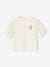 Meisjes t-shirt met bolletjesmouw en fruitmotief op de borst ecru+lichtroze - vertbaudet enfant 