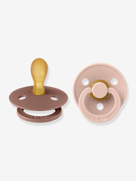 Set van 2 BIBS Colour-fopspenen, maat 1 van 0 tot 6 maanden beige+terracotta - vertbaudet enfant 