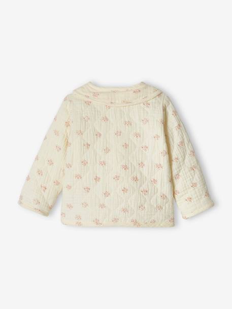 Babyvestje van katoengaas ecru+LICHTBEIGE MET PRINT - vertbaudet enfant 