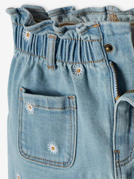 Meisjesrok van jeans met geborduurde bloemen double stone - vertbaudet enfant 