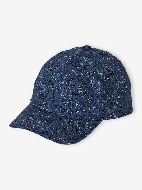 Jongenspet met opdruk, bandana-look marineblauw - vertbaudet enfant 