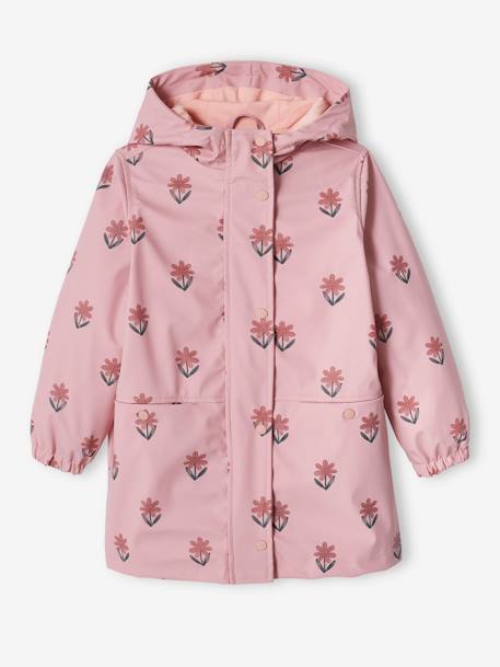 Regenjas bvoor meisjes meisje met bloemmotief  en capuchon 6476+6646+ecru+marineblauw, gestreept+Paars met print+saliegroen - vertbaudet enfant 