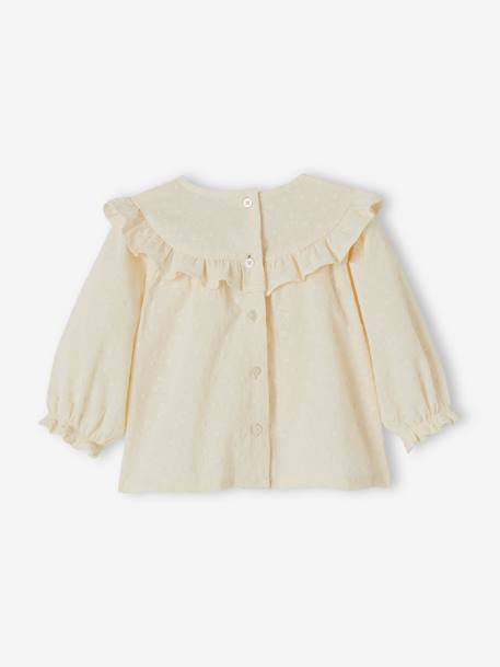 Babyblouse met ruches en borduursel ecru - vertbaudet enfant 