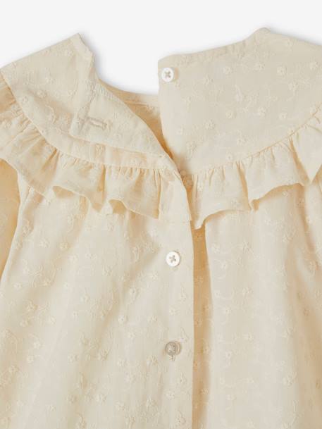 Babyblouse met ruches en borduursel ecru - vertbaudet enfant 