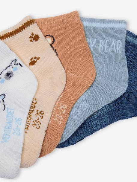 Set van 5 paar babysokjes 'baby bear' donkerbruin - vertbaudet enfant 