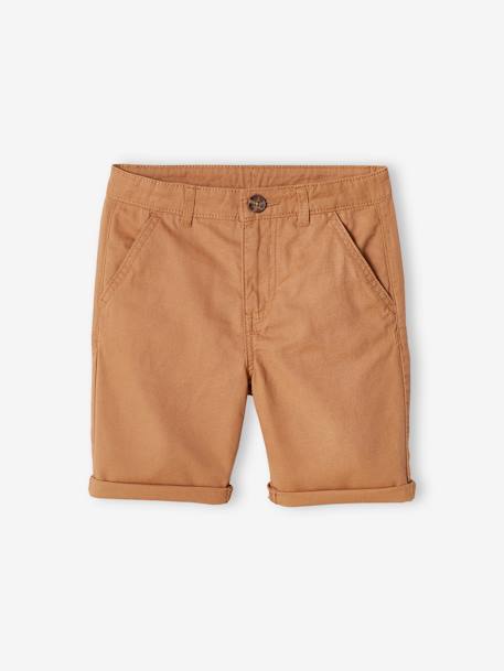 Chino bermuda voor jongens beige+BLAUW+grijsblauw+groen+rood - vertbaudet enfant 