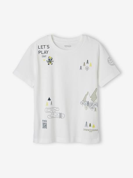 Interactief geocaching t-shirt voor jongens wit - vertbaudet enfant 